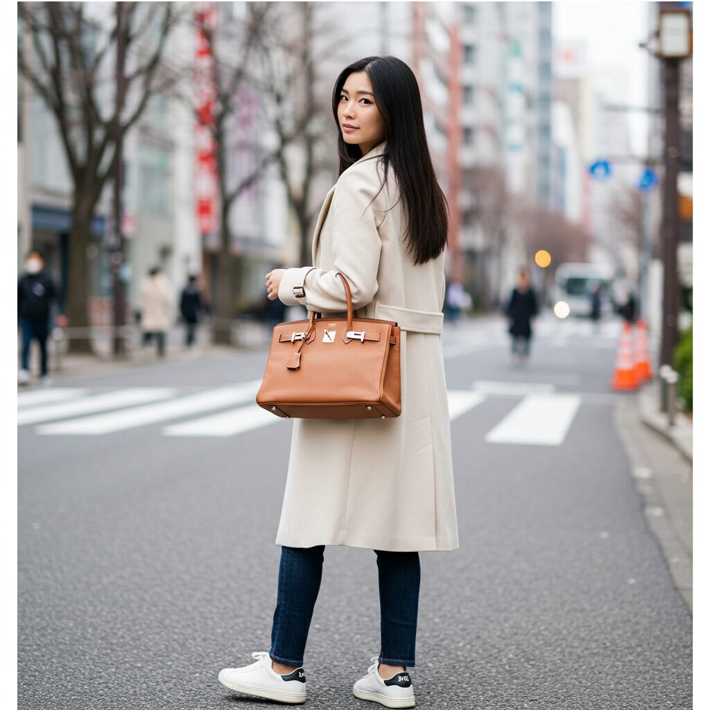 エルメスを持った女性